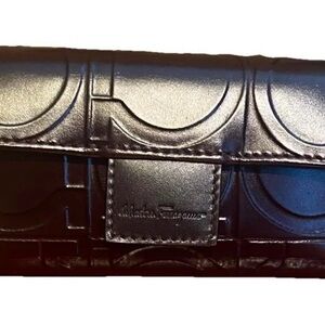 Salvatore Ferragamo Purple Embossed Gancini 6 Key Ring